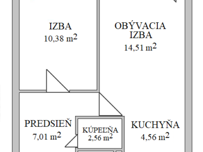 1,5 – izbový byt, 41 m2, lodžia (3.p/7), Trieda SNP